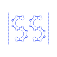 Layouts Open Offices System Curved S Shape Laser Cut Svg File, Free Vectors File
